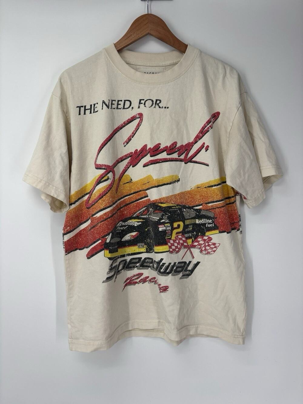 PACSUN Speedway Racing T-Shirt Mens Medium The Need For Speed All Gas No Brakes